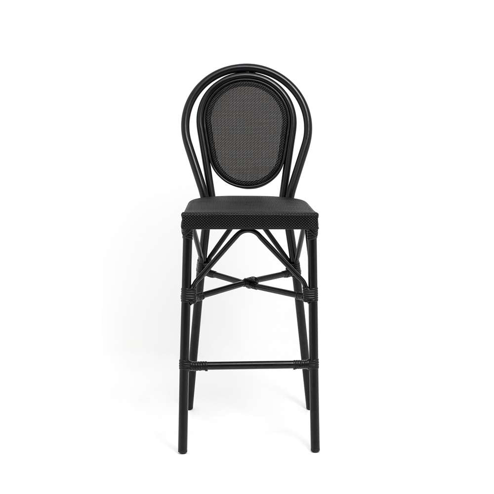 Euro Style - Erlend Bar Stool in Black Textylene Mesh with Black Frame - 90393-BLK veiw 1