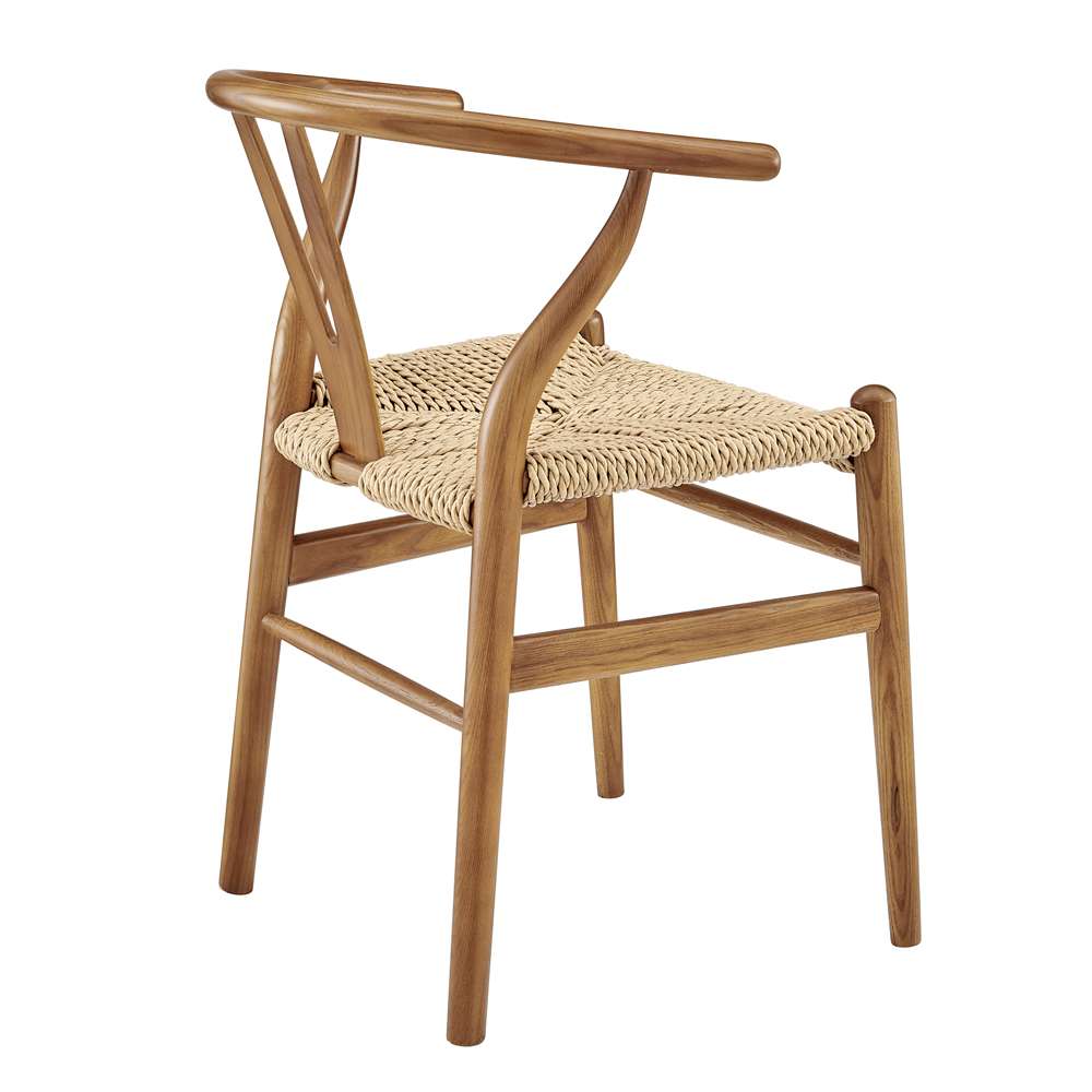 Euro Style - Evelina Outdoor Side Chair in Heat Treated Ash Frame in Golden Ash Color and Natural Rattan Seat (Set of 2) - 39202-GLDASH veiw 4
