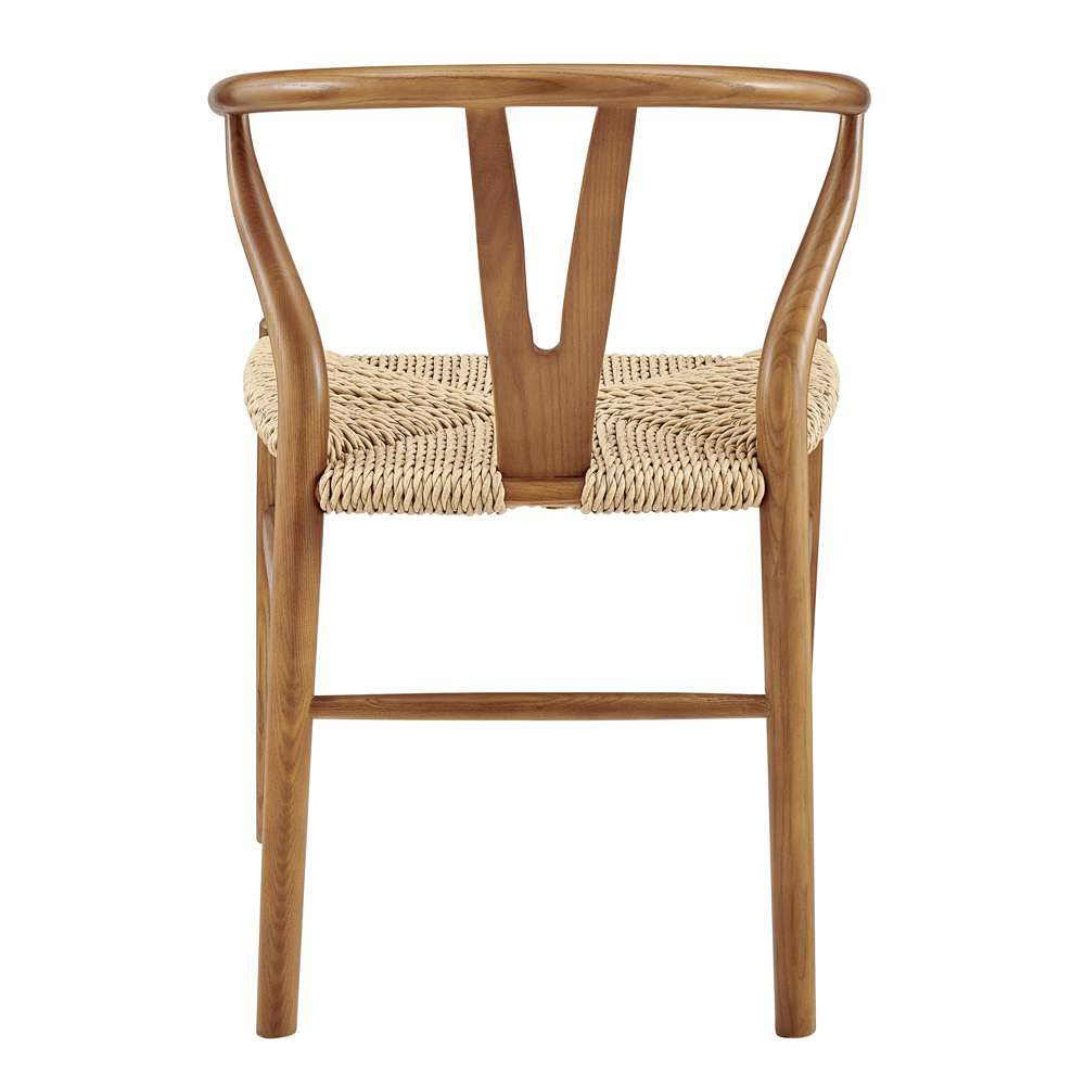 Euro Style - Evelina Outdoor Side Chair in Heat Treated Ash Frame in Golden Ash Color and Natural Rattan Seat (Set of 2) - 39202-GLDASH veiw 5