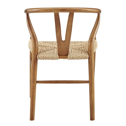 Euro Style - Evelina Outdoor Side Chair in Heat Treated Ash Frame in Golden Ash Color and Natural Rattan Seat (Set of 2) - 39202-GLDASH veiw 5
