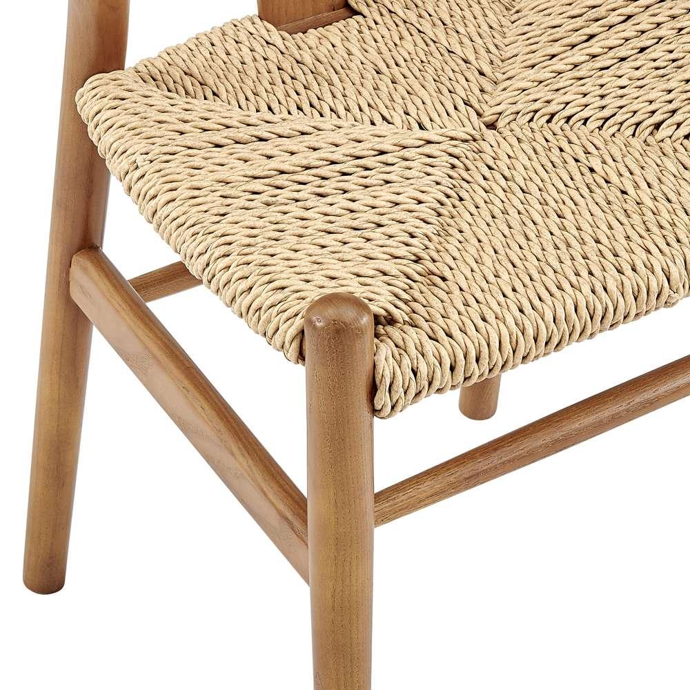 Euro Style - Evelina Outdoor Side Chair in Heat Treated Ash Frame in Golden Ash Color and Natural Rattan Seat (Set of 2) - 39202-GLDASH veiw 6