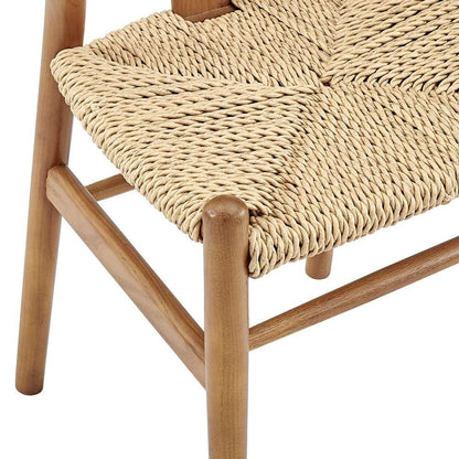 Euro Style - Evelina Outdoor Side Chair in Heat Treated Ash Frame in Golden Ash Color and Natural Rattan Seat (Set of 2) - 39202-GLDASH veiw 6