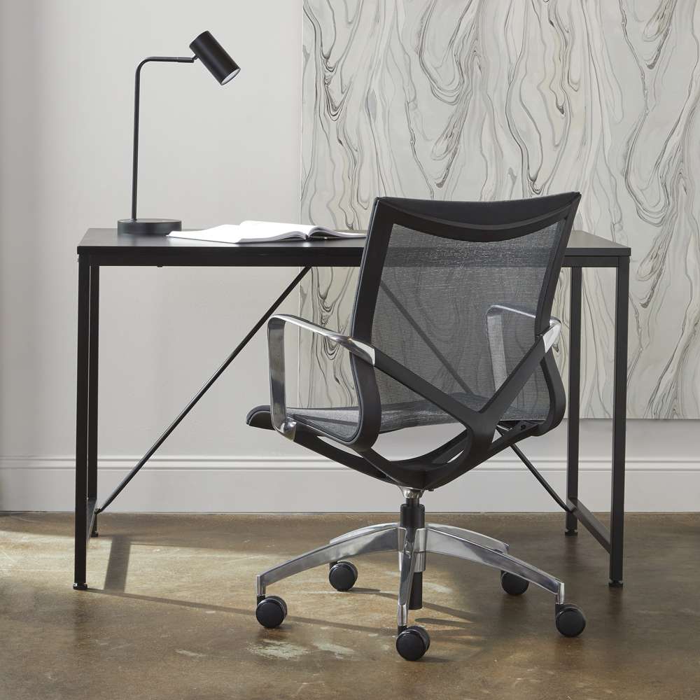 Euro Style - Gilbert Desk in Black with Black Frame - 23533-BLK_CLOSEOUT veiw 4