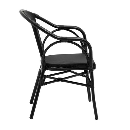 Euro Style - Ivan Stacking Armchair in Black Textylene Mesh with Black Frame (Set of 2) - 90580-BLK veiw 3