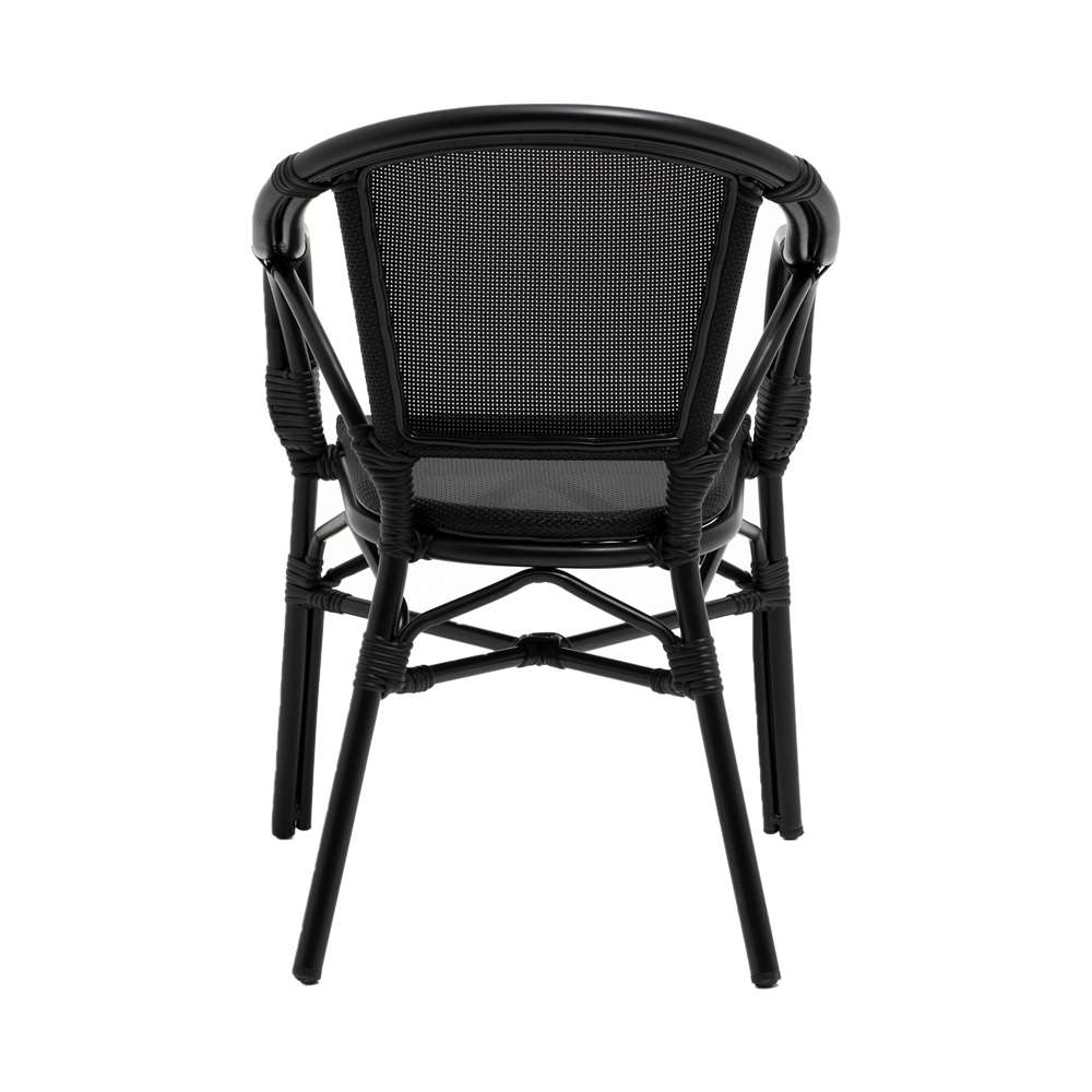 Euro Style - Ivan Stacking Armchair in Black Textylene Mesh with Black Frame (Set of 2) - 90580-BLK veiw 5