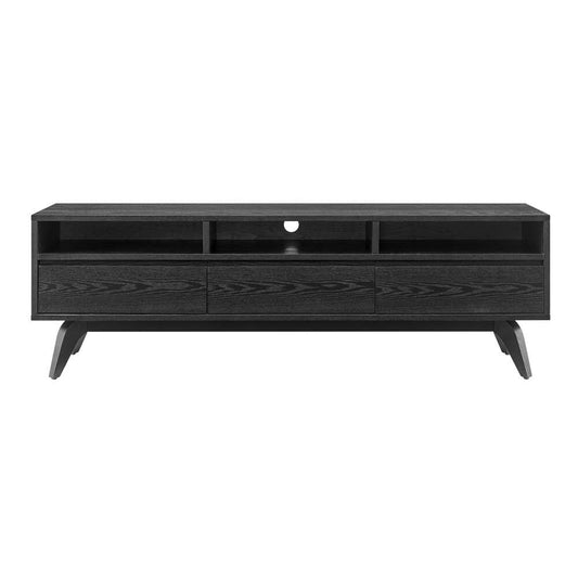Euro Style - Lawrence 63in Media Stand in Black Stained Ash - 38930-BLK veiw 1
