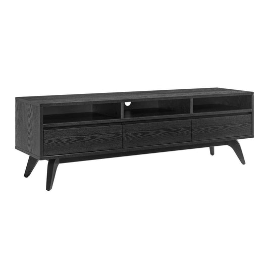 Euro Style - Lawrence 63in Media Stand in Black Stained Ash - 38930-BLK veiw 2