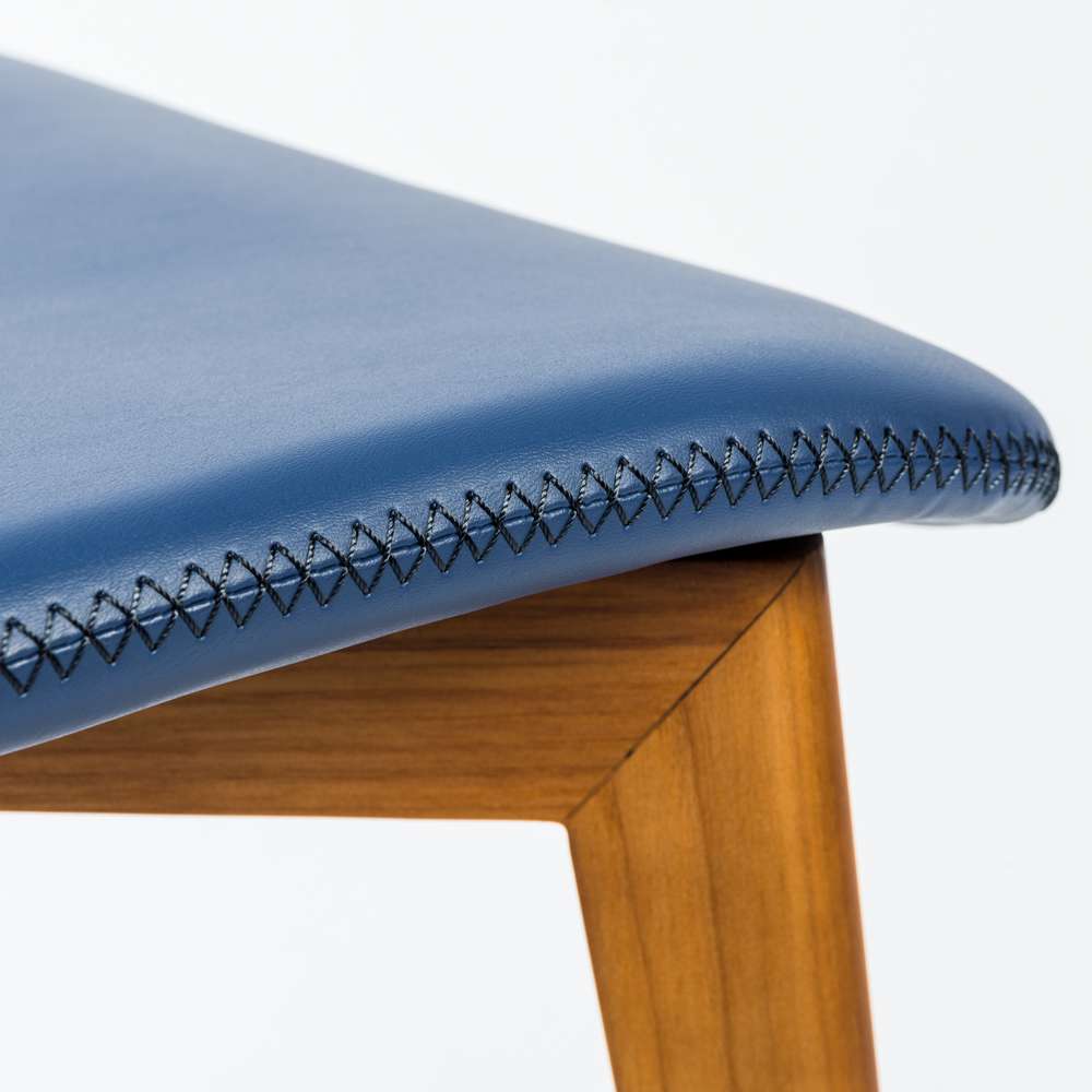 Euro Style - Mai Side Chair in Blue Leatherette with Walnut Stained Solid Wood Legs (Set of 2) - 38880BLU-MP2 veiw 6