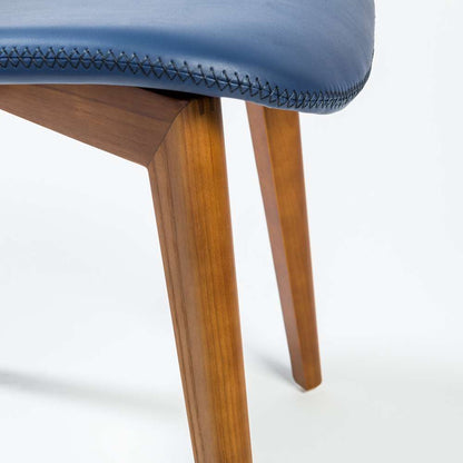 Euro Style - Mai Side Chair in Blue Leatherette with Walnut Stained Solid Wood Legs (Set of 2) - 38880BLU-MP2 veiw 7