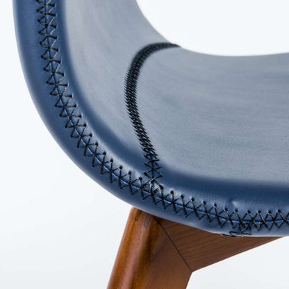 Euro Style - Mai Side Chair in Blue Leatherette with Walnut Stained Solid Wood Legs (Set of 2) - 38880BLU-MP2 veiw 8