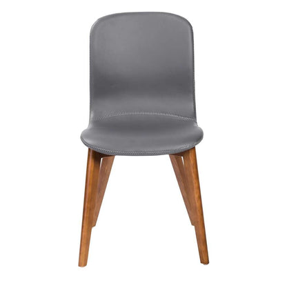 Euro Style - Mai Side Chair in Gray Leatherette with Walnut Stained Solid Wood Legs (Set of 2) - 38880GRY-MP2 veiw 1