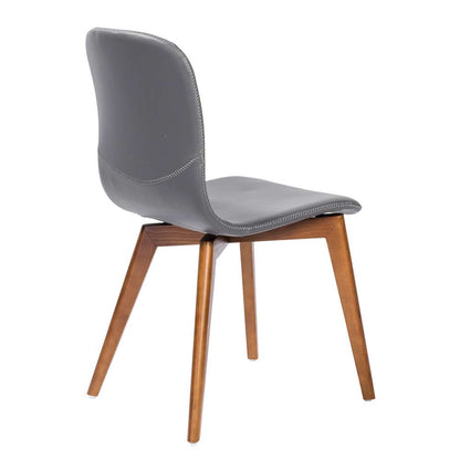 Euro Style - Mai Side Chair in Gray Leatherette with Walnut Stained Solid Wood Legs (Set of 2) - 38880GRY-MP2 veiw 4
