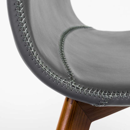 Euro Style - Mai Side Chair in Gray Leatherette with Walnut Stained Solid Wood Legs (Set of 2) - 38880GRY-MP2 veiw 7