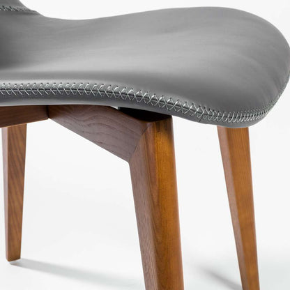 Euro Style - Mai Side Chair in Gray Leatherette with Walnut Stained Solid Wood Legs (Set of 2) - 38880GRY-MP2 veiw 8