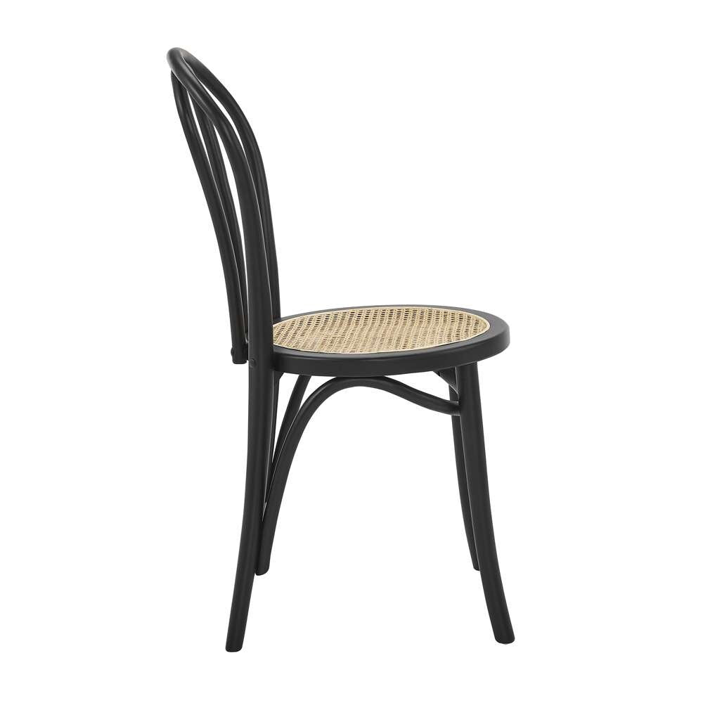 Euro Style - Marko Side Chair in Matte Black with Natural Seat (Set of 2) - 39116MTBLK veiw 3