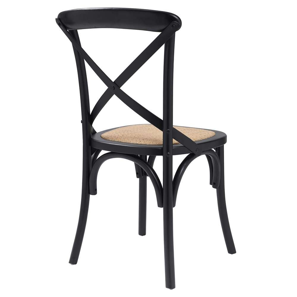 Euro Style - Neyo Side Chair in Black with Natural Rattan Seat (Set of 2) - 08196BLK veiw 4