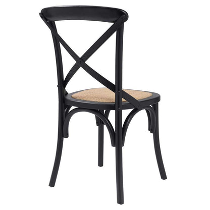 Euro Style - Neyo Side Chair in Black with Natural Rattan Seat (Set of 2) - 08196BLK veiw 4