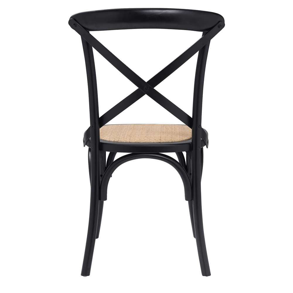 Euro Style - Neyo Side Chair in Black with Natural Rattan Seat (Set of 2) - 08196BLK veiw 5