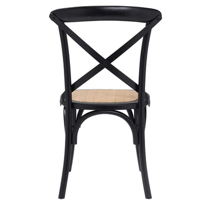 Euro Style - Neyo Side Chair in Black with Natural Rattan Seat (Set of 2) - 08196BLK veiw 5