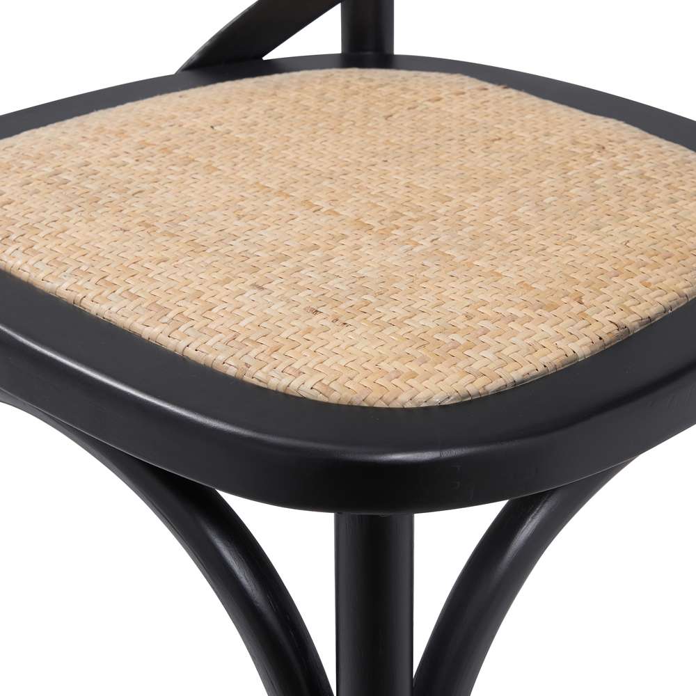 Euro Style - Neyo Side Chair in Black with Natural Rattan Seat (Set of 2) - 08196BLK veiw 6