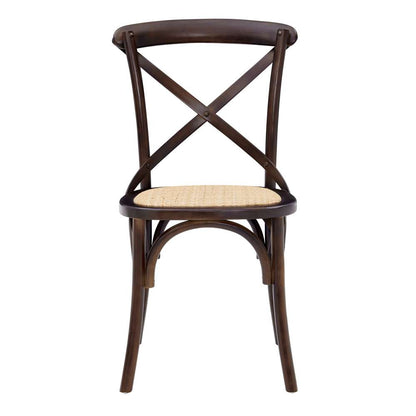 Euro Style - Neyo Side Chair in Walnut with Natural Rattan Seat (Set of 2) - 08198WAL veiw 1