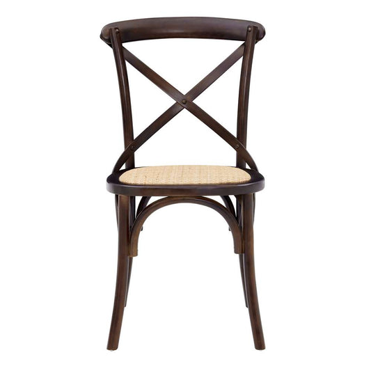 Euro Style - Neyo Side Chair in Walnut with Natural Rattan Seat (Set of 2) - 08198WAL veiw 1