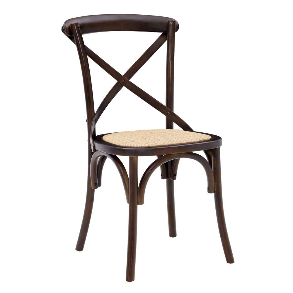 Euro Style - Neyo Side Chair in Walnut with Natural Rattan Seat (Set of 2) - 08198WAL veiw 2