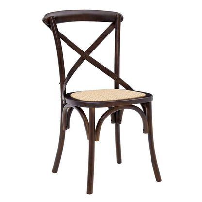 Euro Style - Neyo Side Chair in Walnut with Natural Rattan Seat (Set of 2) - 08198WAL veiw 2
