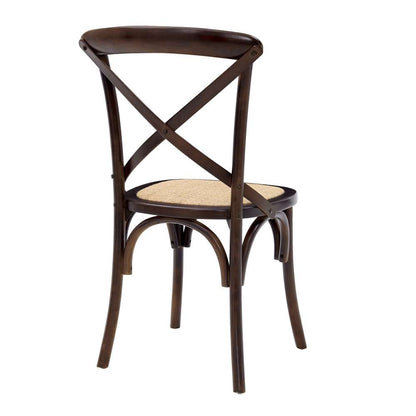 Euro Style - Neyo Side Chair in Walnut with Natural Rattan Seat (Set of 2) - 08198WAL veiw 4