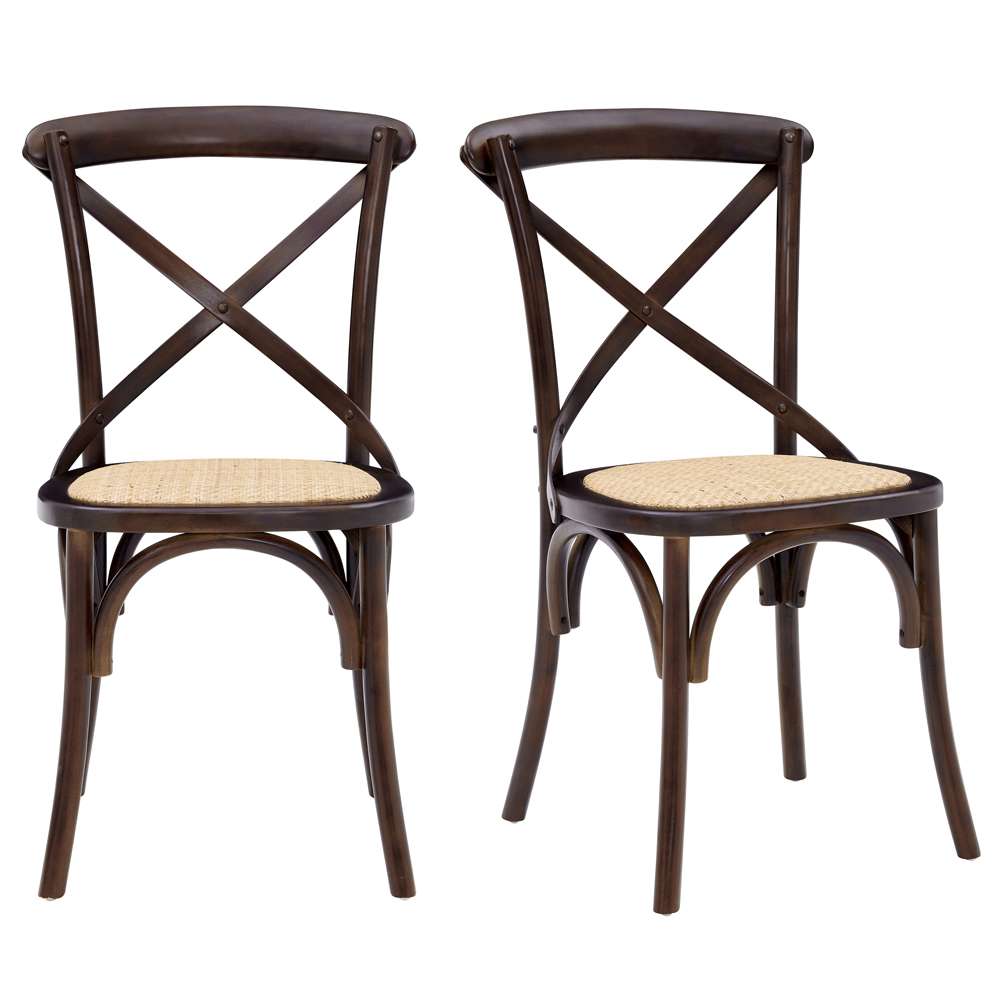 Euro Style - Neyo Side Chair in Walnut with Natural Rattan Seat (Set of 2) - 08198WAL veiw 6