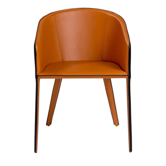 Euro Style - Pallas Armchair In Cognac and Black - 38884COG veiw 1