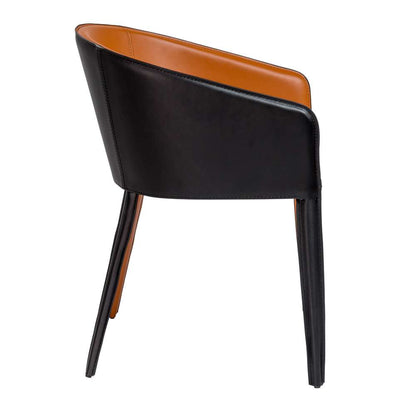 Euro Style - Pallas Armchair In Cognac and Black - 38884COG veiw 3
