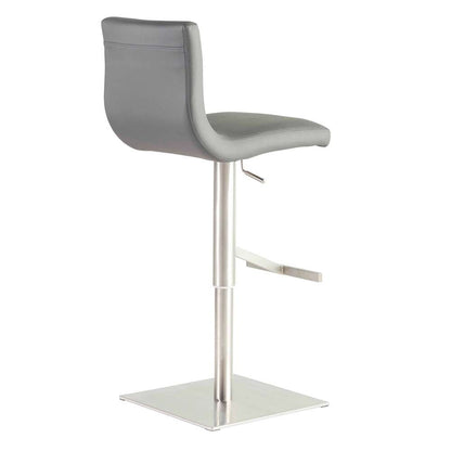 Euro Style - Scott Adjustable Bar/Counter Stool In Gray With Brushed Stainless Steel Base - 80974GRY veiw 3
