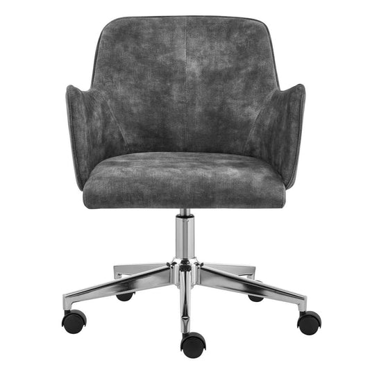 Euro Style - Sunny Pro Office Chair in Gray Velvet with Chrome Base - 29741GRY veiw 1