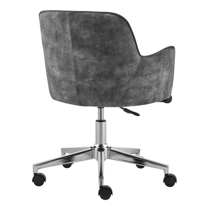 Euro Style - Sunny Pro Office Chair in Gray Velvet with Chrome Base - 29741GRY veiw 4