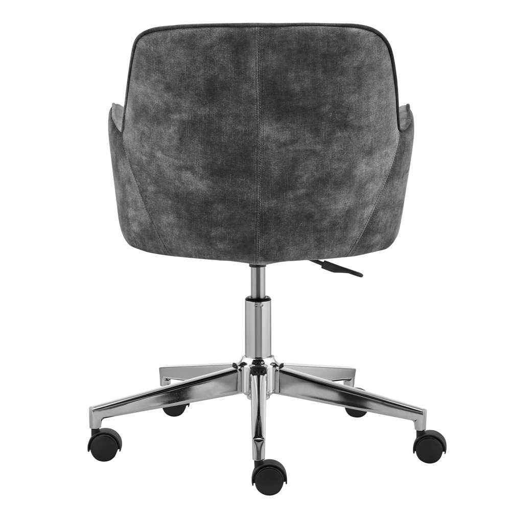 Euro Style - Sunny Pro Office Chair in Gray Velvet with Chrome Base - 29741GRY veiw 5
