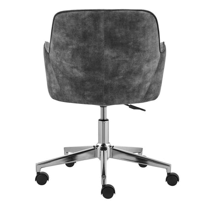 Euro Style - Sunny Pro Office Chair in Gray Velvet with Chrome Base - 29741GRY veiw 5