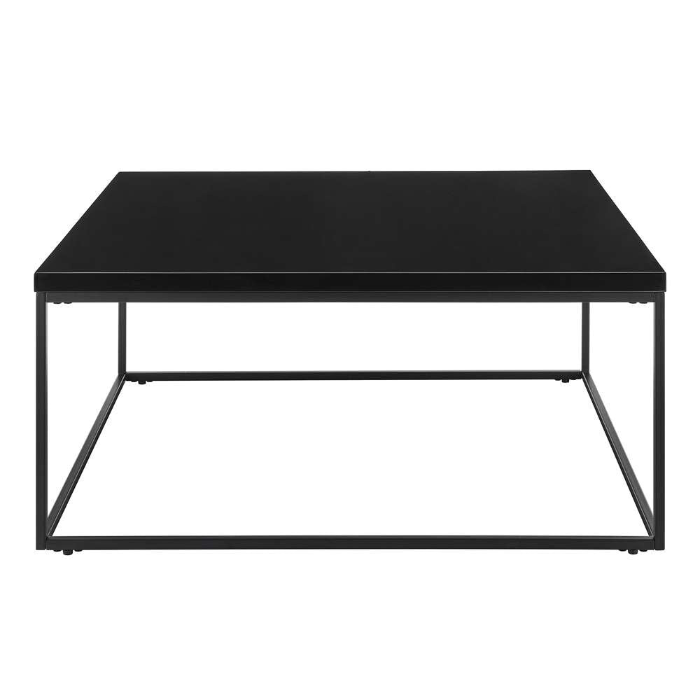 Euro Style - Teresa Square Coffee Table in High Gloss Black with Matte Black Base - 09921BLK veiw 1