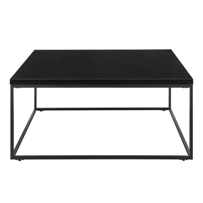 Euro Style - Teresa Square Coffee Table in High Gloss Black with Matte Black Base - 09921BLK veiw 1
