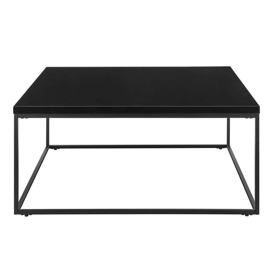 Euro Style - Teresa Square Coffee Table in High Gloss Black with Matte Black Base - 09921BLK veiw 1