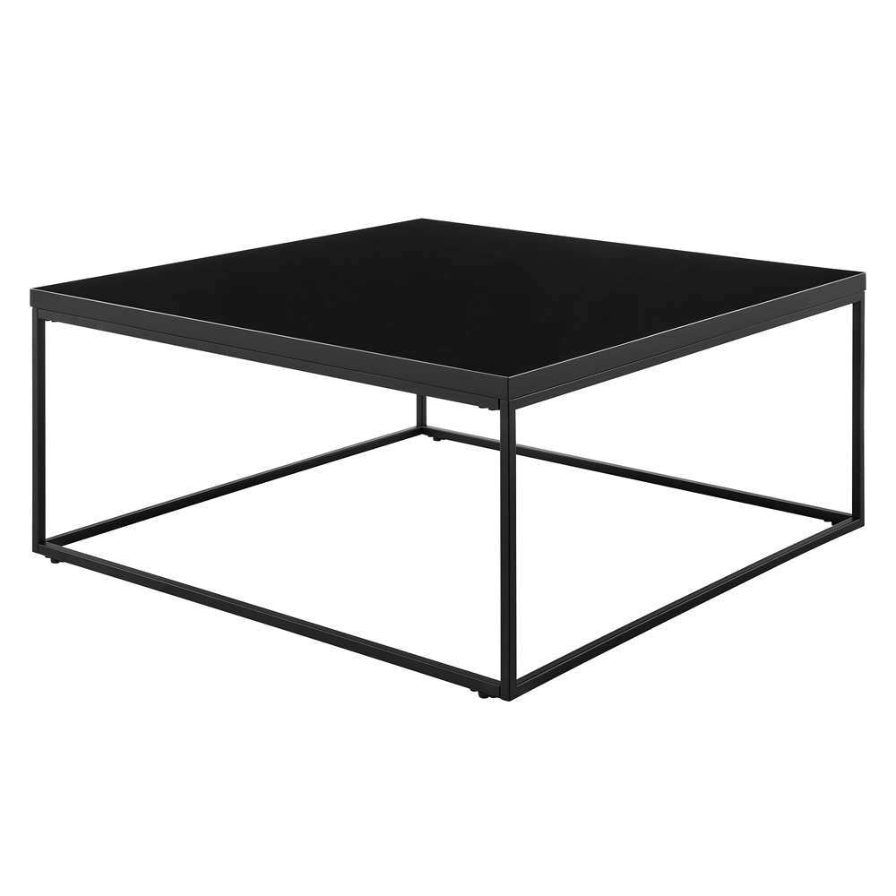 Euro Style - Teresa Square Coffee Table in High Gloss Black with Matte Black Base - 09921BLK veiw 2