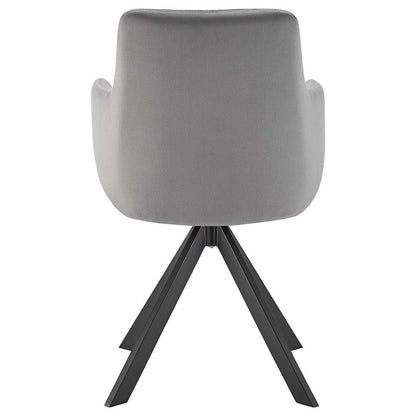 Euro Style - Vigo Swivel Side Chair in Gray Velvet with Black Steel Legs - 30922-GRY veiw 5