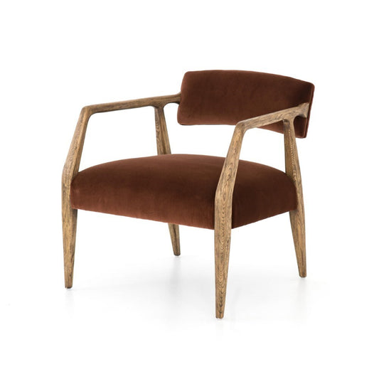 Four Hands - Tyler Arm Chair - Burnt Auburn Velvet - CABT-42A-358 veiw 1