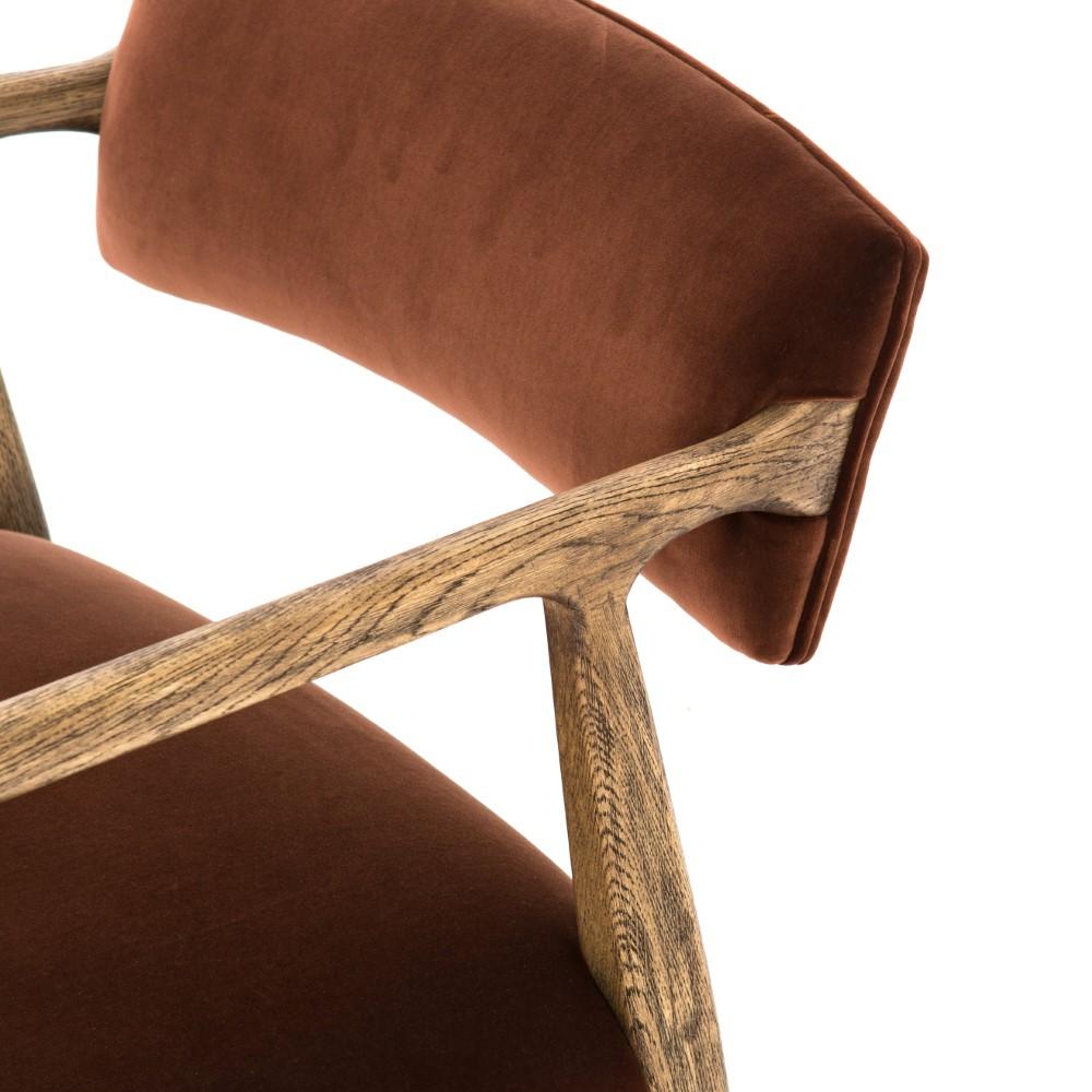 Four Hands - Tyler Arm Chair - Burnt Auburn Velvet - CABT-42A-358 veiw 3