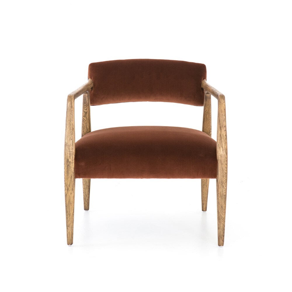 Four Hands - Tyler Arm Chair - Burnt Auburn Velvet - CABT-42A-358 veiw 6