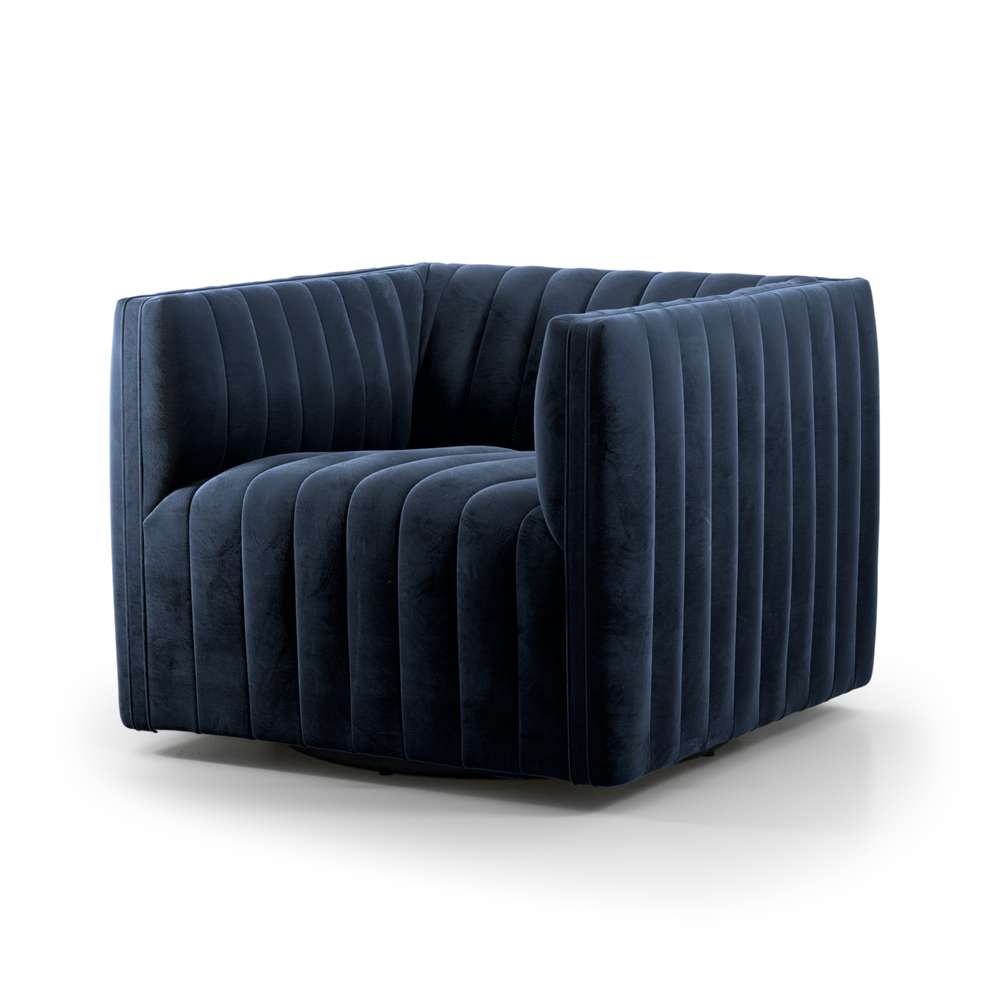 Four Hands - Augustine Swivel Chair - Sapphire Navy - 105768-008 veiw 1