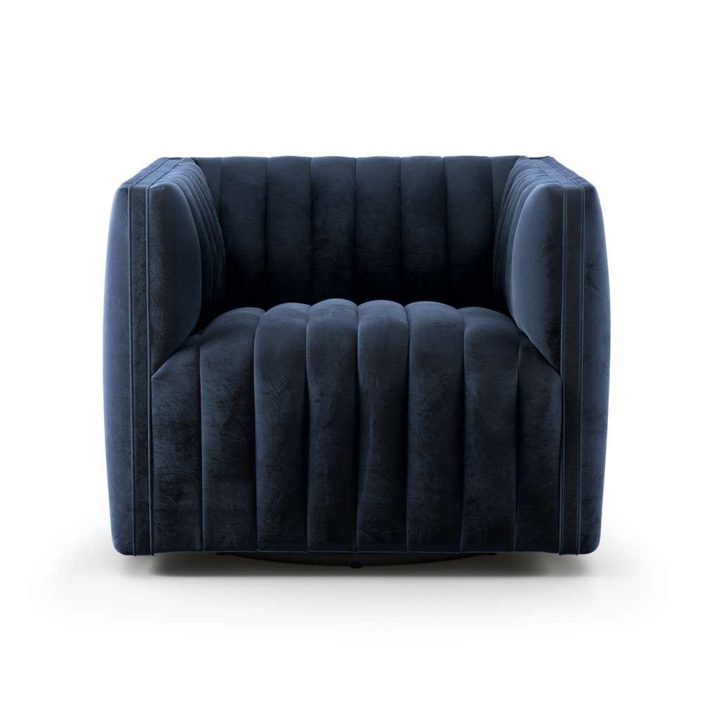 Four Hands - Augustine Swivel Chair - Sapphire Navy - 105768-008 veiw 3