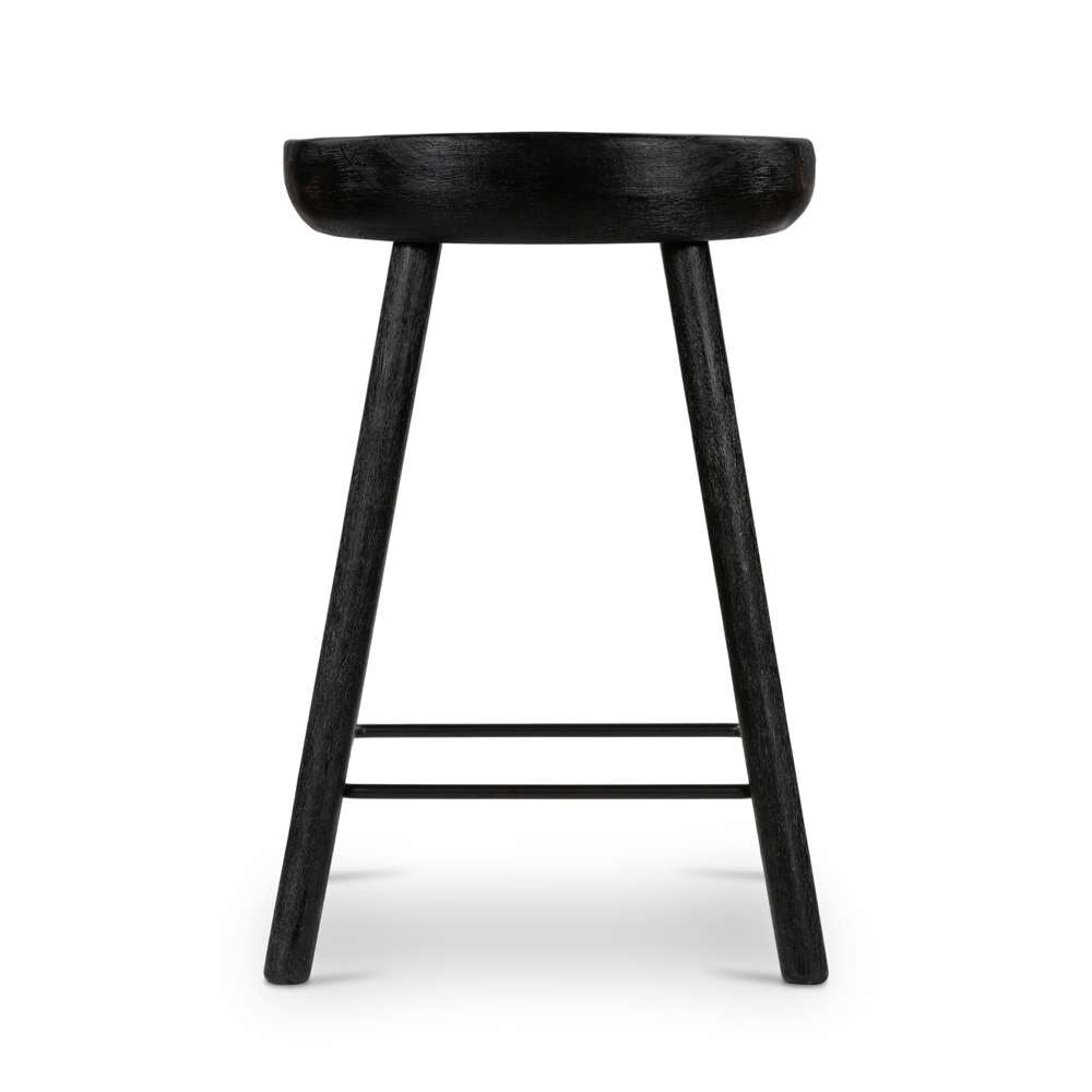 Four Hands - Barrett Stool - Matte Black Parawd - Counter - 107660-007 veiw 2