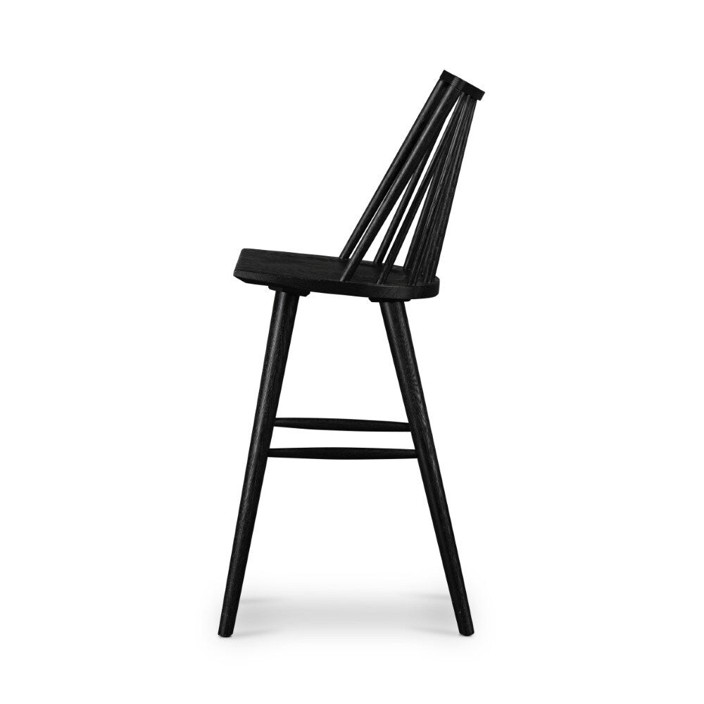 Four Hands - Lewis Windsor Bar Stool - Black Oak - 107651-020 veiw 6
