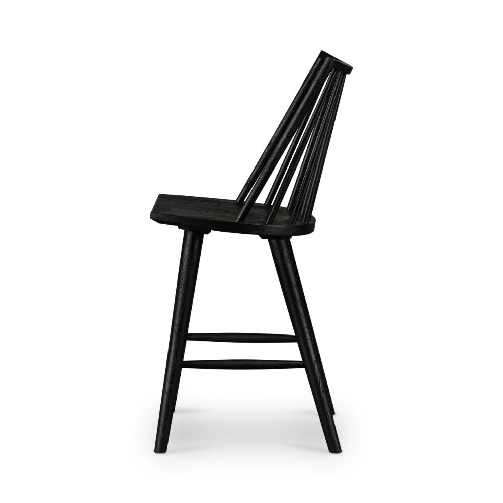 Four Hands - Lewis Windsor Counter Stool - Black Oak - 107651-018 veiw 6